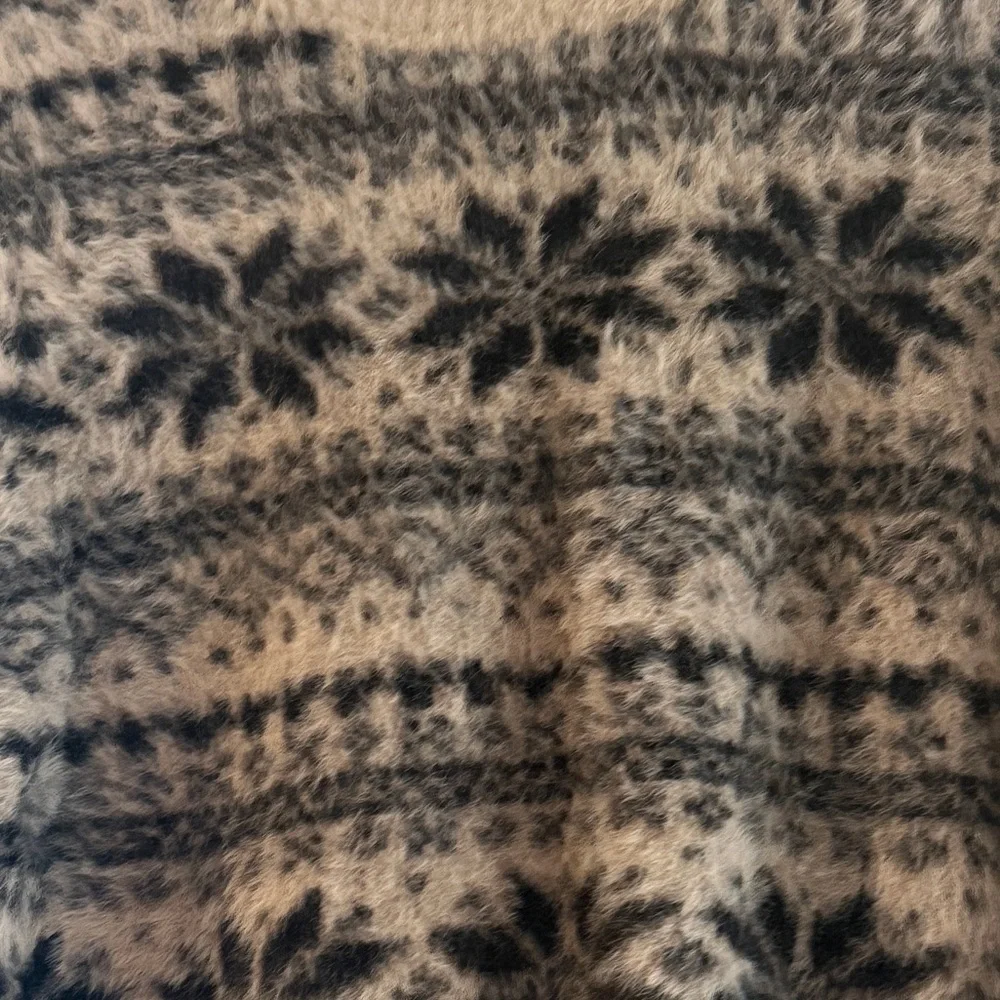Free People one FP Fuzzy Sweater Small Cropped Nordic Snowflake Cozy Boho Cabin